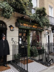 guard outside sherlock holmes museum in london